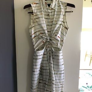 Shirt dress with cutouts